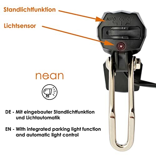 Fietslicht met sensor en standlichtfunctie