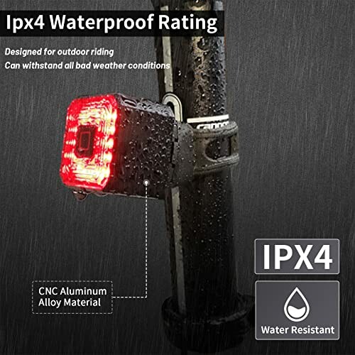 Waterdichte IPX4 fietsachterlicht