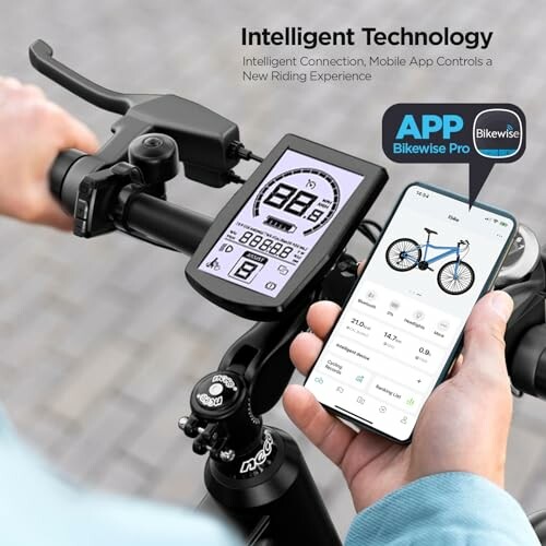 Fietsstuur met slimme display en mobiele app