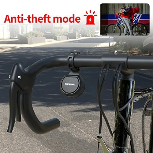 Fiets met antidiefstalapparaat op stuur