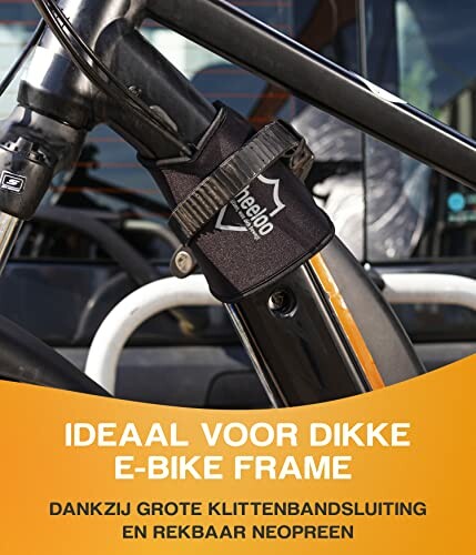 Fietsslot met klittenbandsluiting voor dikke e-bike frames