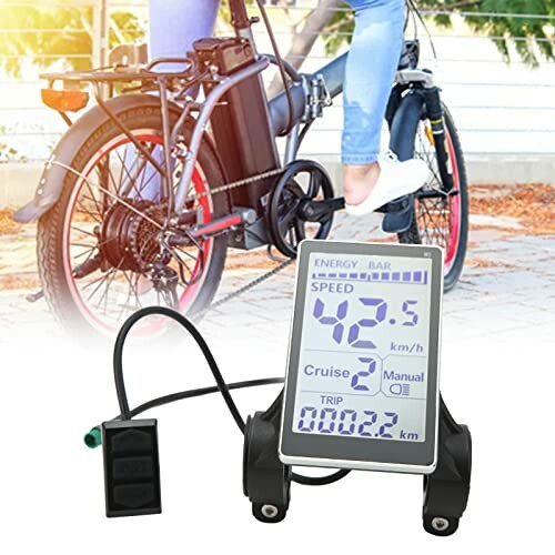 Elektrische fiets met snelheidsmeter en display