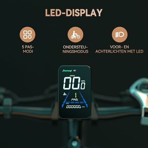 LED-display van elektrische fiets met snelheidsmeter en modi