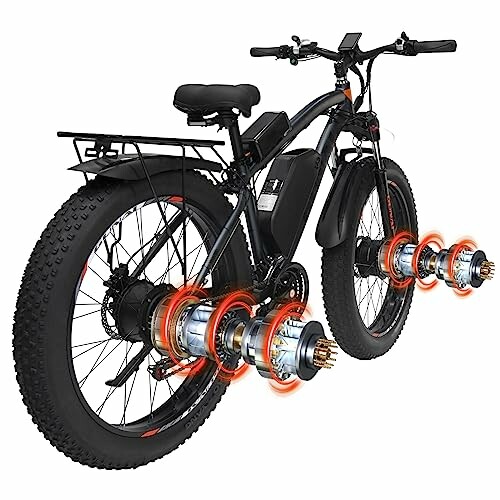 Elektrische fat bike met dikke banden en motoren