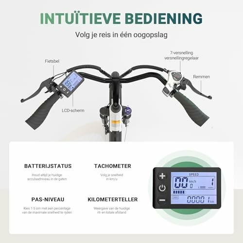 Fietsbedieningspaneel met LCD-scherm en bedieningselementen