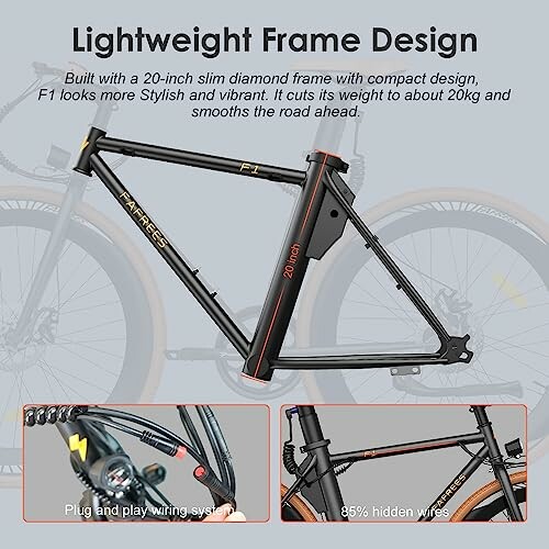 Lichtgewicht fietsframe met slank ontwerp en comfortabele rit.