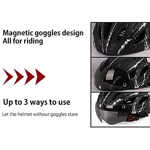 Fietshelm met magnetische brilontwerp en gebruiksmogelijkheden.