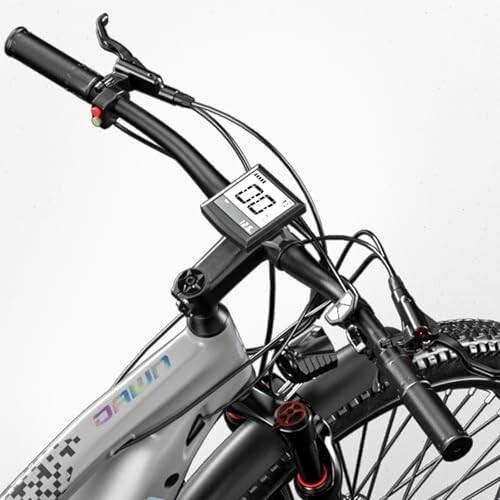 Stuur van een mountainbike met digitaal display