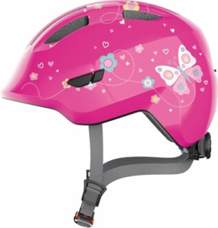 Roze kinderfietshelm met vlinderontwerp