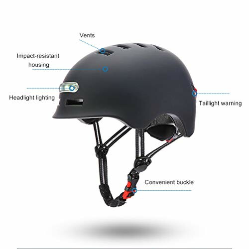 Fietshelm met verlichting en ventilatieopeningen