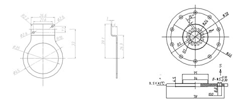 Technische tekening van de windmeile pedaalsensor