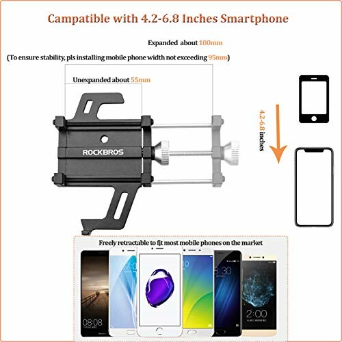 Compatibele smartphonehouder voor 4.2-6.8 inch apparaten.