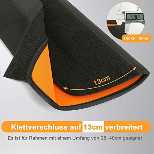 Verstelbare beschermhoes met klittenbandsluiting van 13 cm.